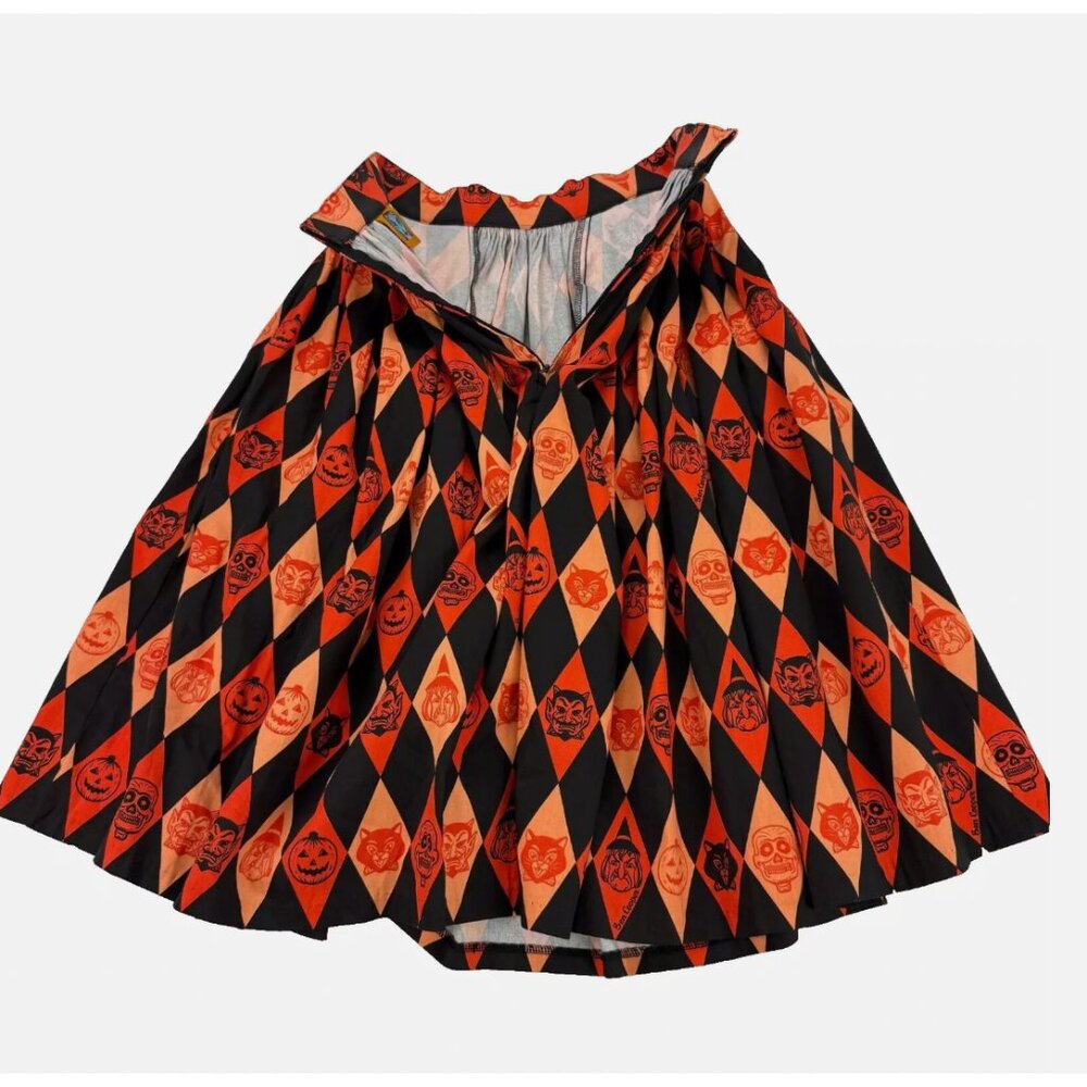 VIXEN BEN‎ COOPER Trick R Treat Swing Skirt Halloween Pleated Retro Whimsigoth - Picture 10 of 16